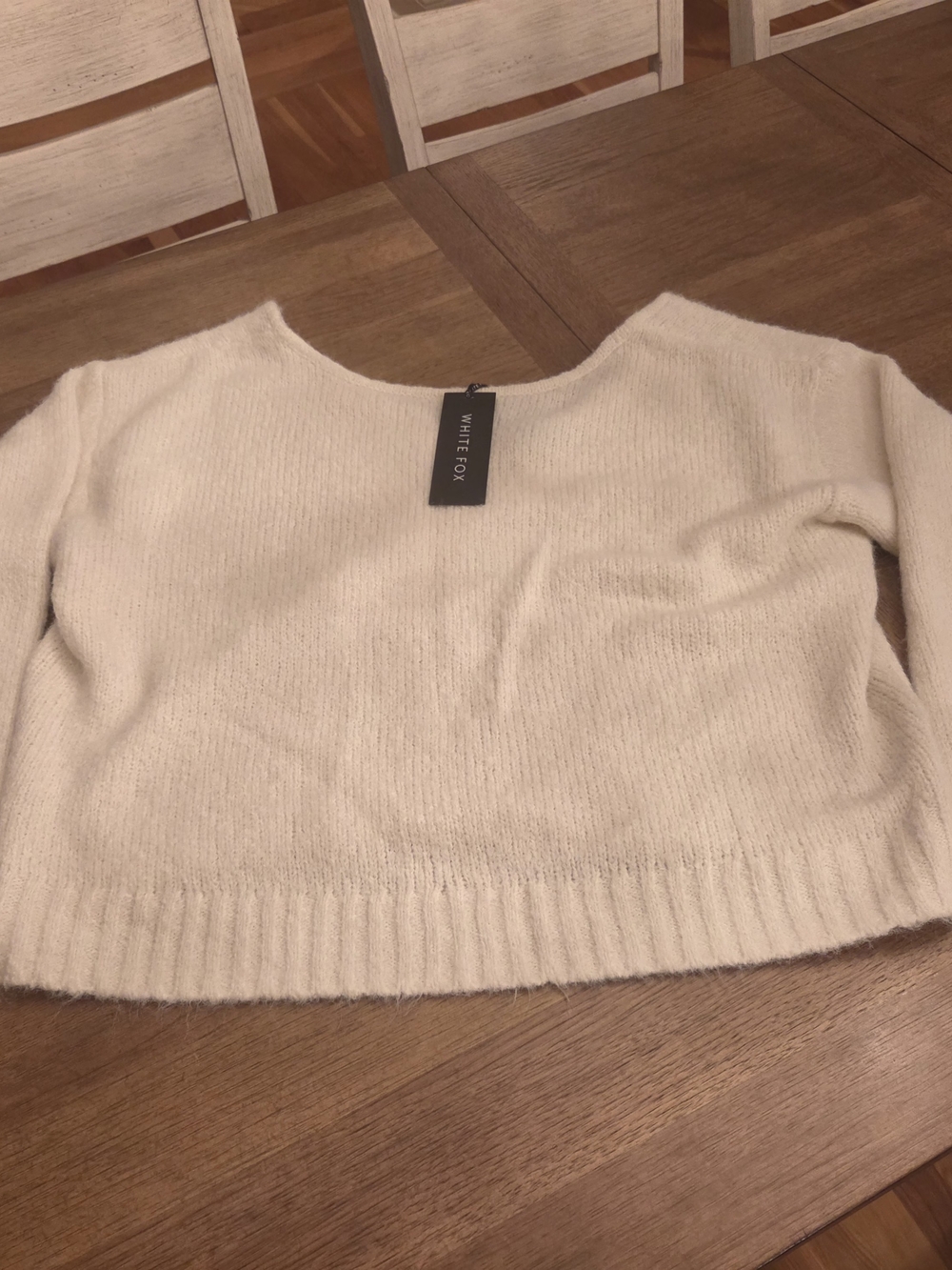 NWT White Fox Boutique White Sweater L/XL
